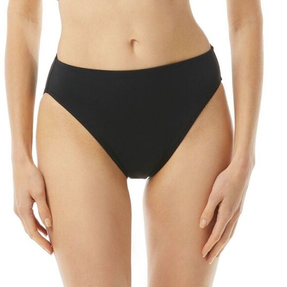 Michael Kors Women's Black Solid High Leg High Waist Bikini Swim Bottom - Picture 2 of 10